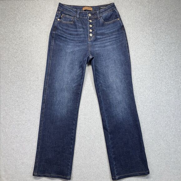 Judy Blue Jeans Women’s 7/28 Straight Fit Dark Wash Button Fly Stretch JB88598 - Picture 1 of 15